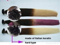 Pre-bonded hair extension in Ombre color-flat tip