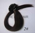 U-tip human hair extension in Ombre color