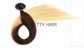 U-tip human hair extension in Ombre color