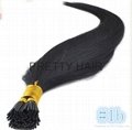 18inch-brazilian remy stick hair extension color1b