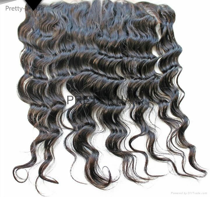 unprocess brazilian hair lace frontal in natural color  2