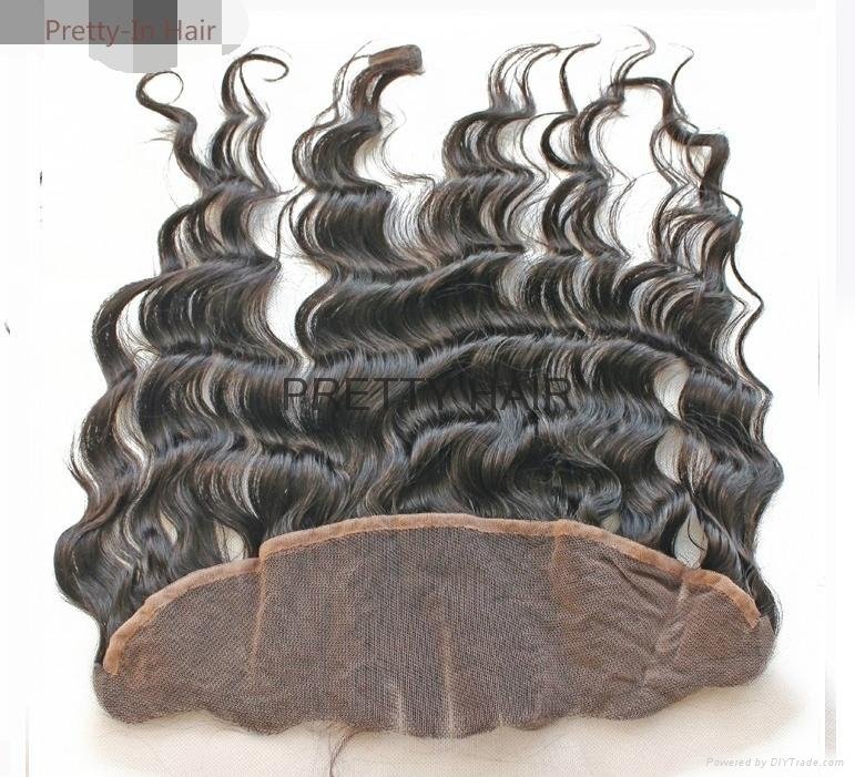 unprocess brazilian hair lace frontal in natural color  3