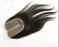  4x4 Natural Color Virgin Brazilian Hair Straight Middle Parting Lace Closure