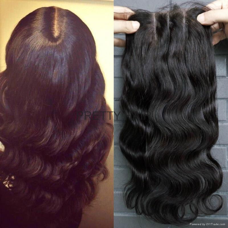 Brazilian virgin human hair  lace colosure in natural color