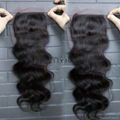 Brazilian virgin Human hair Lace closure in natural color