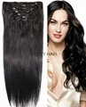 16"7 piece/set clip in hair extensions for african american