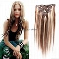 high quality clip in hair extension in light color