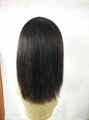14"Brazilian Virgin Hair Straight hair Lace Front Wigs With Straight Hair Bangs