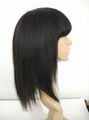 14"Brazilian Virgin Hair Straight hair Lace Front Wigs With Straight Hair Bangs