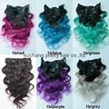 natural 1b Peruvian body wave clip ins two tone ombre clip in human hair 