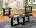 2PCS Wooden Black Wooden Cheap Modern Coffee And End Tables 2