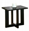 2PCS Wooden Black Wooden Cheap Modern Coffee And End Tables 3