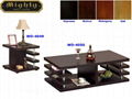 2PCS Wooden Espresso Modern Tiered Contemporary Coffee Tables