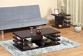 2PCS Wooden Espresso Modern Tiered Contemporary Coffee Tables 2