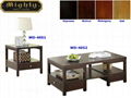 2PCS Espresso Living Room Chest Coffee Table With Storage