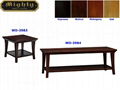 2PCS Wooden Traditional Dark Walnut Antique Coffee Table