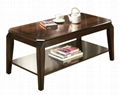 2PCS Pattern Table Top Dark Wood Designer Vintage Coffee Table