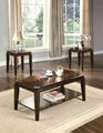 2PCS Pattern Table Top Dark Wood Designer Vintage Coffee Table