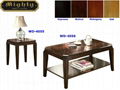 2PCS Pattern Table Top Dark Wood Designer Vintage Coffee Table