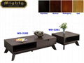 2PCS Wooden Espresso Cube Trunk Storage Coffee Table