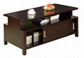 2PCS Sliding Door Chest Storage Coffee Tables With Storage 