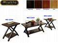 2PCS Wooden Espresso Rectangular Small Coffee Tables 1