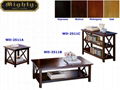 3PCS Living Room Espresso X-Shaped Panel Sofa Coffee Tables