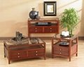 3PCS Wooden Mahogany Modern Coffee Table with drawers