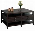 4PCS Wooden Espresso Contemporary Coffee And End Table Sets