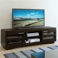 66 inch Low Base Two Glass Doors Large Flat TV Stands