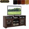 Walnut Wood And Glass Television Entertainment TV Cabinet