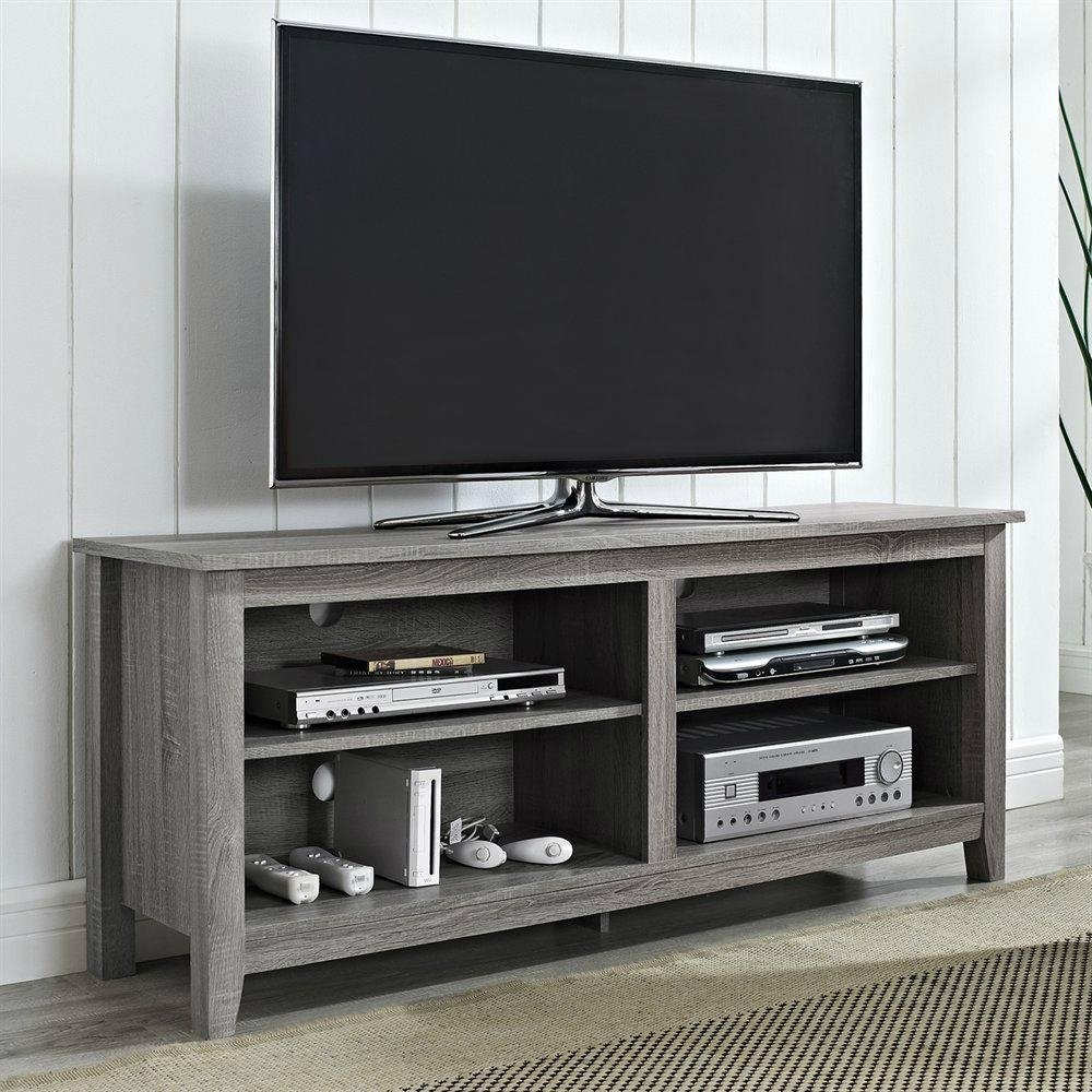 58 inch Wooden Reclaimed Grey Media Rustic TV Stands 4