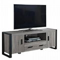 60 inch Wooden Reclaimed Grey Two Doors Media Storage Cabinet