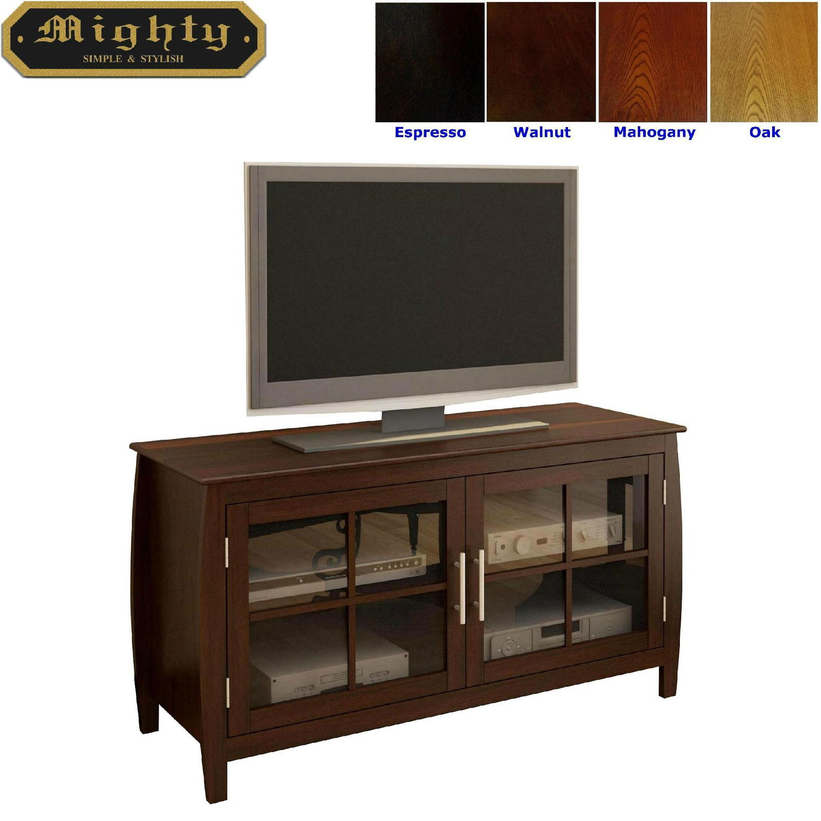 48 Inch Two Mullion Glass Doors Modern Tv Cabinet Av Cabinet