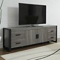 71 inch Wooden Reclaimed Grey Two Doors Media Storage Cabinets