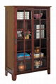 Wooden Walnut Office Modern Bookcase With Glass Doors 3