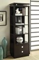 Wooden 4 Shelf Media Tower Black Bookcase