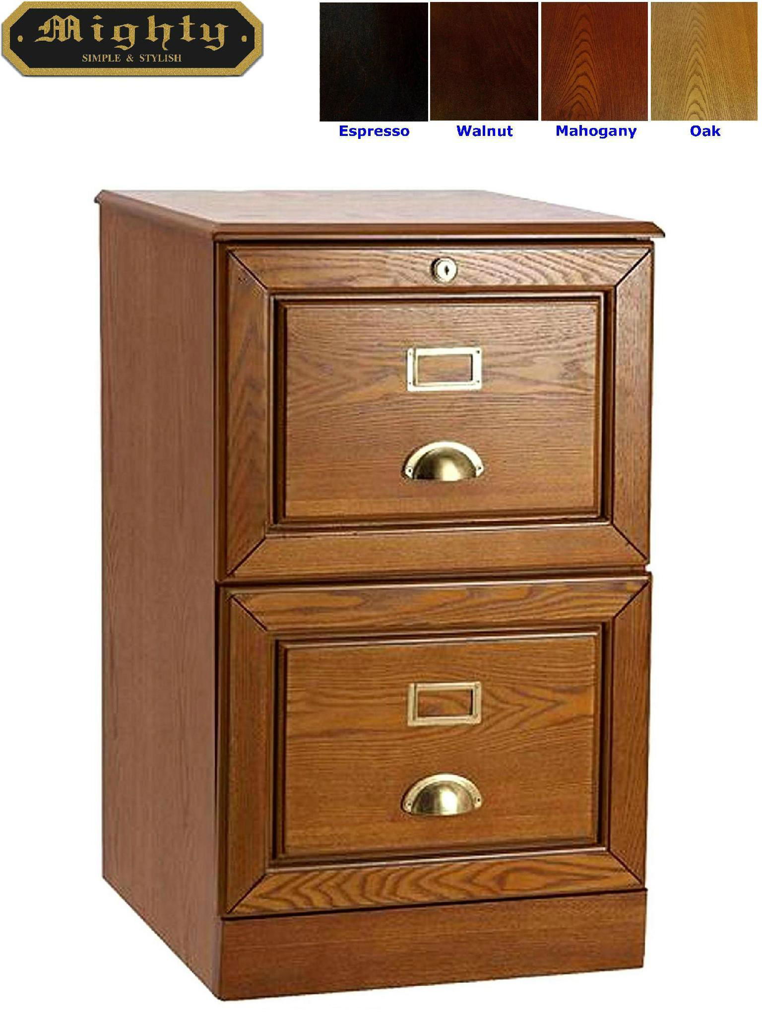 Wooden Oak Locking 2 Drawer File Cabinet - WD-3723 ...