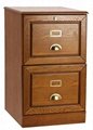 Wooden Oak Locking 2 Drawer File Cabinet