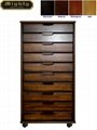 Wood 10 Vertical Drawer lateral filing cabinet Cart