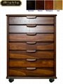 Wood 7 Vertical Drawer lateral file cabinet Cart