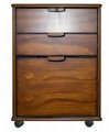 Home Office Three Drawer Wooden File Cabinet
