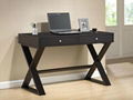 Wooden 2 Drawers X Shaped Leg Black Office Computer Desk 2