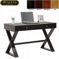 Wooden 2 Drawers X Shaped Leg Black Office Computer Desk