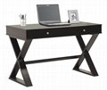 Wooden 2 Drawers X Shaped Leg Black Office Computer Desk