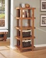 3, 4, 5 Tiered Display Natural Oak Block Wood Shelves