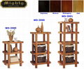 3, 4, 5 Tiered Display Natural Oak Block Wood Shelves