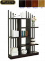 5 Tier Staggered Slat Wood Utility Decorative Book Shelf