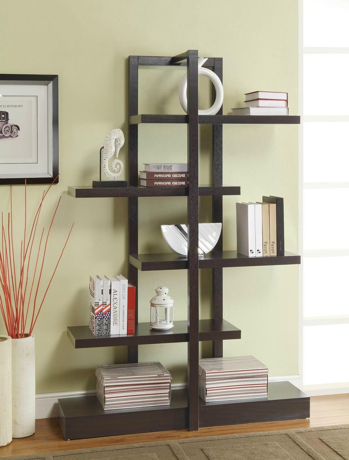 Unique 5 Tier Open Display Ladder Stand Bookshelf Ideas Wd 4087