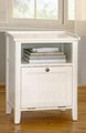 Wooden Modern Occasional White Side Table With Storage